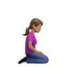 Woman Kneeling Facing Right: Medium Skin Tone Emoji 🧎🏽‍♀️‍➡️ image - Apple style