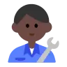Man Mechanic: Dark Skin Tone Emoji 👨🏿‍🔧 image - Tossface style