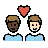 Couple With Heart: Man, Man, Dark Skin Tone, Light Skin Tone