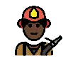 Man Firefighter: Dark Skin Tone Emoji 👨🏿‍🚒 image - OpenMoji style