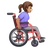 Woman In Manual Wheelchair Facing Right: Medium Skin Tone
