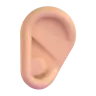 Ear: Medium-Light Skin Tone Emoji 👂🏼 image - Microsoft 3D Fluent style