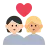 Couple With Heart: Person, Person, Light Skin Tone, Medium-Light Skin Tone