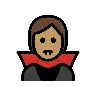 Vampire: Medium Skin Tone Emoji 🧛🏽 image - OpenMoji style