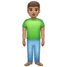 Man Standing: Medium Skin Tone Emoji 🧍🏽‍♂️ image - WhatsApp style