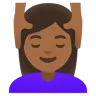 Woman Getting Massage: Medium-Dark Skin Tone Emoji 💆🏾‍♀️ image - Google Noto Color style