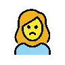 Woman Pouting Emoji 🙎‍♀️ image - OpenMoji style