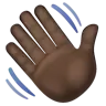 Waving Hand: Dark Skin Tone Emoji 👋🏿 image - WhatsApp style