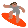 Person Surfing: Medium Skin Tone Emoji 🏄🏽 image - Tossface style