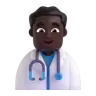 Man Health Worker: Dark Skin Tone Emoji 👨🏿‍⚕️ image - Microsoft 3D Fluent style