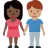 Woman And Man Holding Hands: Dark Skin Tone, Medium Skin Tone
