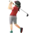 Woman Golfing: Light Skin Tone