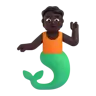 Merperson: Dark Skin Tone Emoji 🧜🏿 image - Microsoft 3D Fluent style