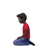 Man Kneeling: Dark Skin Tone