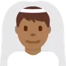 Man With Veil: Medium-Dark Skin Tone Emoji 👰🏾‍♂️ image - Twitter / X (Twemoji) style