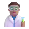 Man Scientist: Medium Skin Tone Emoji 👨🏽‍🔬 image - Microsoft 3D Fluent style