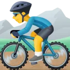 산악 자전거 타는 사람