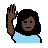 Woman Raising Hand: Dark Skin Tone