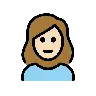Woman: Light Skin Tone Emoji 👩🏻 image - OpenMoji style
