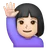 Woman Raising Hand: Light Skin Tone