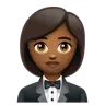 Woman In Tuxedo: Medium-Dark Skin Tone Emoji 🤵🏾‍♀️ image - WhatsApp style