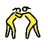 Women Wrestling Emoji 🤼‍♀️ image - OpenMoji style