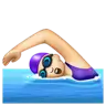 Woman Swimming: Light Skin Tone Emoji 🏊🏻‍♀️ image - WhatsApp style