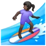 Woman Surfing: Dark Skin Tone Emoji 🏄🏿‍♀️ image - Samsung style