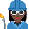 Woman Factory Worker: Dark Skin Tone Emoji 👩🏿‍🏭 image - Twitter / X (Twemoji) style