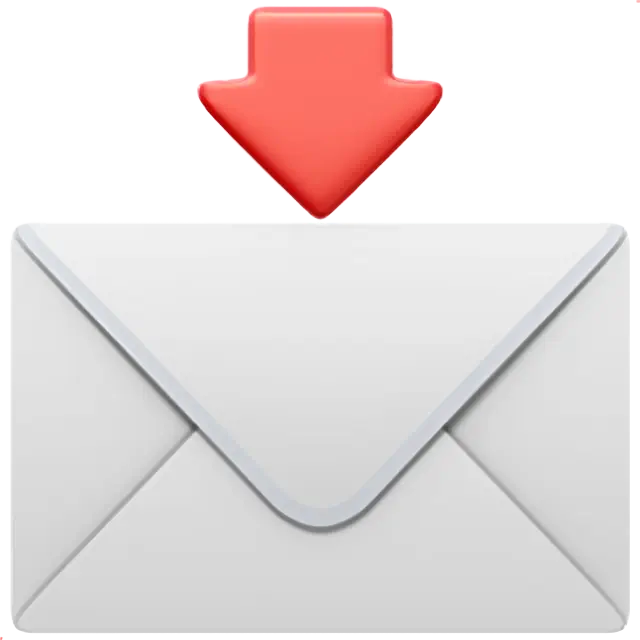 नीचे की ओर एरो एबव के साथ लिफ़ाफ़ा