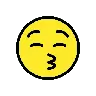 Emoji Baciare la faccia con gli occhi chiusi 😚 image - OpenMoji style