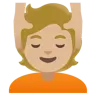 Person Getting Massage: Medium-Light Skin Tone Emoji 💆🏼 image - Google Noto Color style