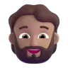 Person: Medium Skin Tone, Beard Emoji 🧔🏽 image - Microsoft 3D Fluent style