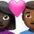 Couple With Heart: Woman, Man, Dark Skin Tone, Medium-Dark Skin Tone
