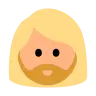 Woman: Medium-Light Skin Tone, Beard Emoji 🧔🏼‍♀️ image - Tossface style