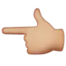 Backhand Index Pointing Left: Medium-Light Skin Tone Emoji 👈🏼 image - WhatsApp style