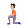 Person Kneeling: Light Skin Tone Emoji 🧎🏻 image - Microsoft 3D Fluent style