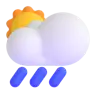 ดวงอาทิตย์สีขาวหลังเมฆกับฝน Emoji 🌦 image - Microsoft 3D Fluent style