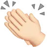 Clapping Hands: Light Skin Tone Emoji 👏🏻 image - Apple style