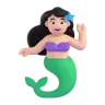 Mermaid: Light Skin Tone Emoji 🧜🏻‍♀️ image - Microsoft 3D Fluent style