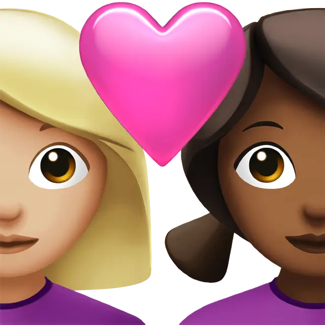 Couple With Heart: Woman, Woman, Medium-Light Skin Tone, Medium-Dark Skin Tone