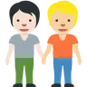People Holding Hands: Light Skin Tone, Medium-Light Skin Tone Emoji 🧑🏻‍🤝‍🧑🏼 image - Twitter / X (Twemoji) style