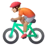 Person Biking: Medium-Light Skin Tone Emoji 🚴🏼 image - Samsung style