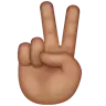 Victory Hand: Medium Skin Tone Emoji ✌🏽 image - WhatsApp style