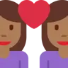Couple With Heart: Woman, Woman, Medium-Dark Skin Tone Emoji 👩🏾‍❤️‍👩🏾 image - Twitter / X (Twemoji) style