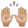 Raising Hands: Medium-Light Skin Tone Emoji 🙌🏼 image - Samsung style