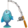 เบ็ดตกปลาและปลา Emoji 🎣 image - WhatsApp style