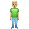 Man Standing: Medium-Light Skin Tone Emoji 🧍🏼‍♂️ image - WhatsApp style