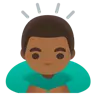 Man Bowing: Medium-Dark Skin Tone Emoji 🙇🏾‍♂️ image - Google Noto Color style