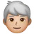 Man: Medium-Light Skin Tone, White Hair